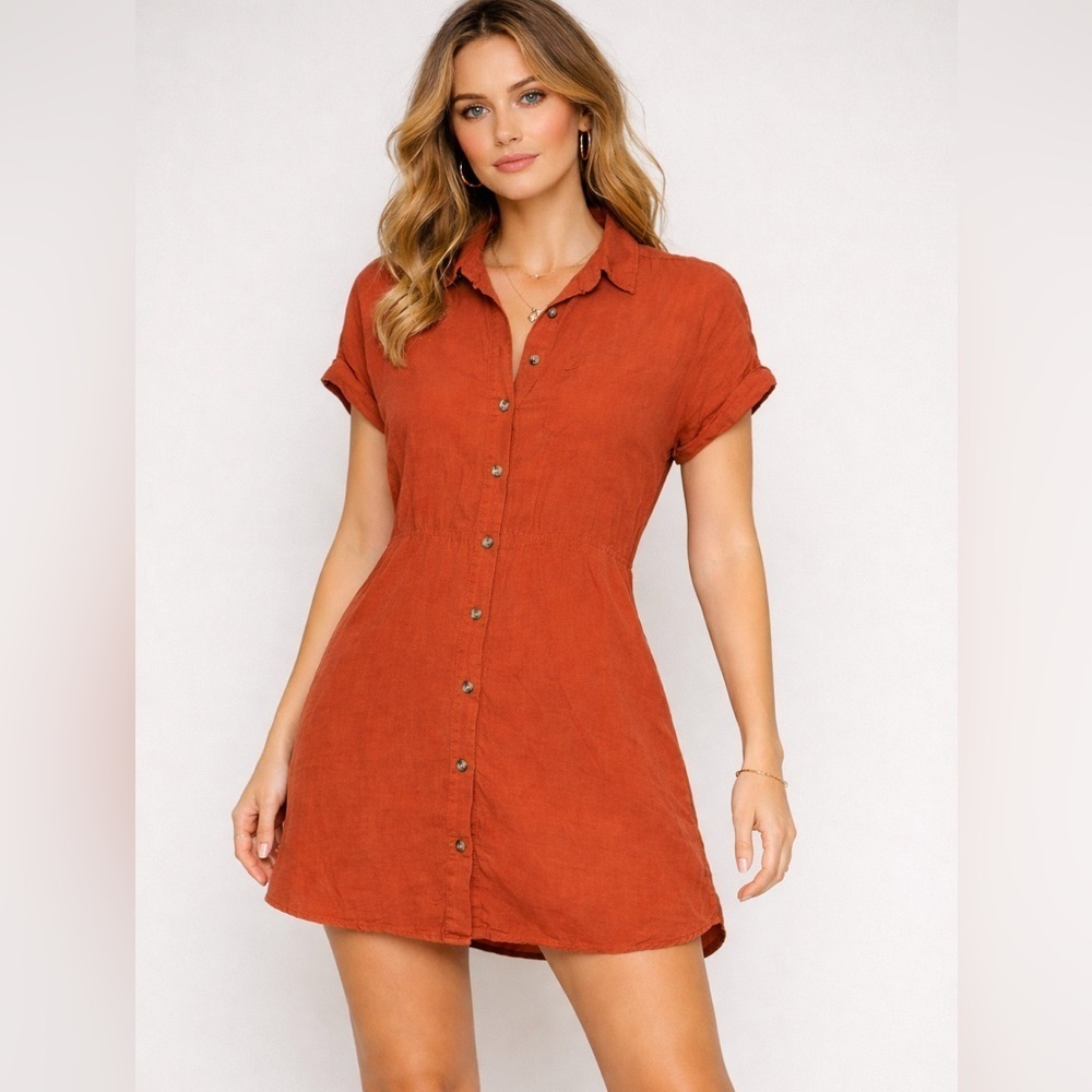 Forever 21 Terracotta Button-Up Dress